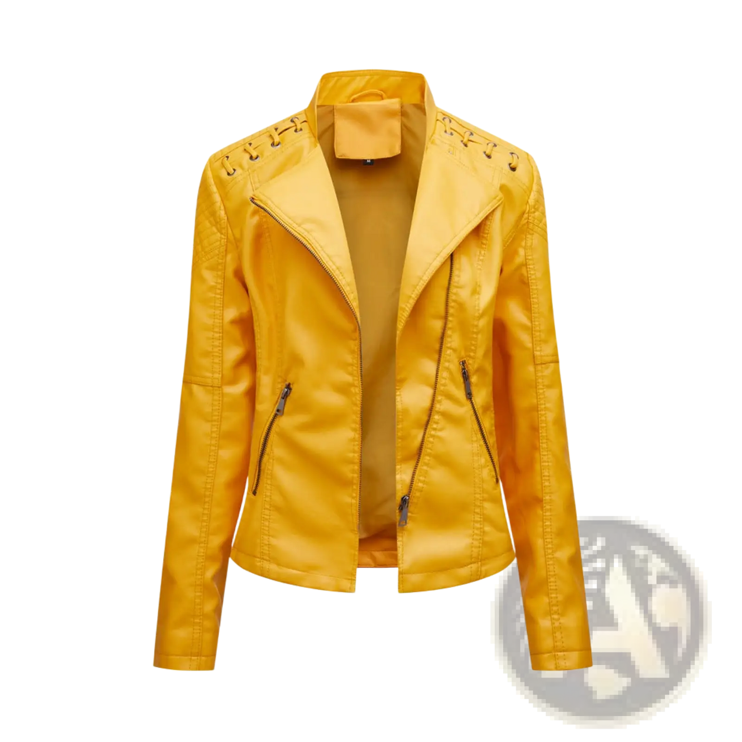 Women's Faux Leather Moto Jacket Slim Fit Biker Coat