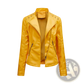 Women's Faux Leather Moto Jacket Slim Fit Biker Coat