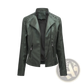 Women's Faux Leather Moto Jacket Slim Fit Coat