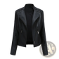 Women's Faux Leather Moto Jacket Slim Fit Coat