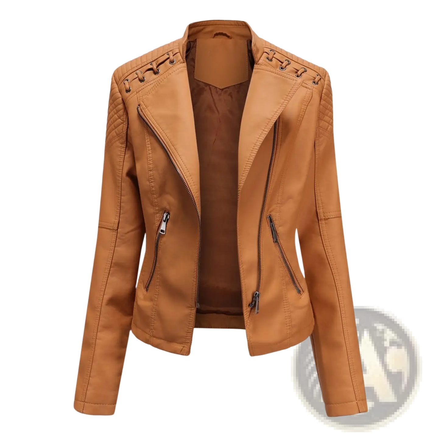 Women's Faux Leather Moto Jacket Slim Fit Coat