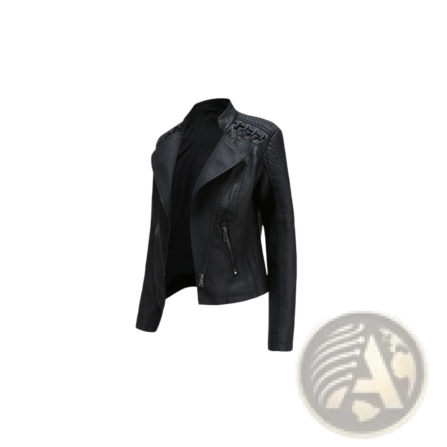 Women's Faux Leather Moto Jacket Slim Fit Coat