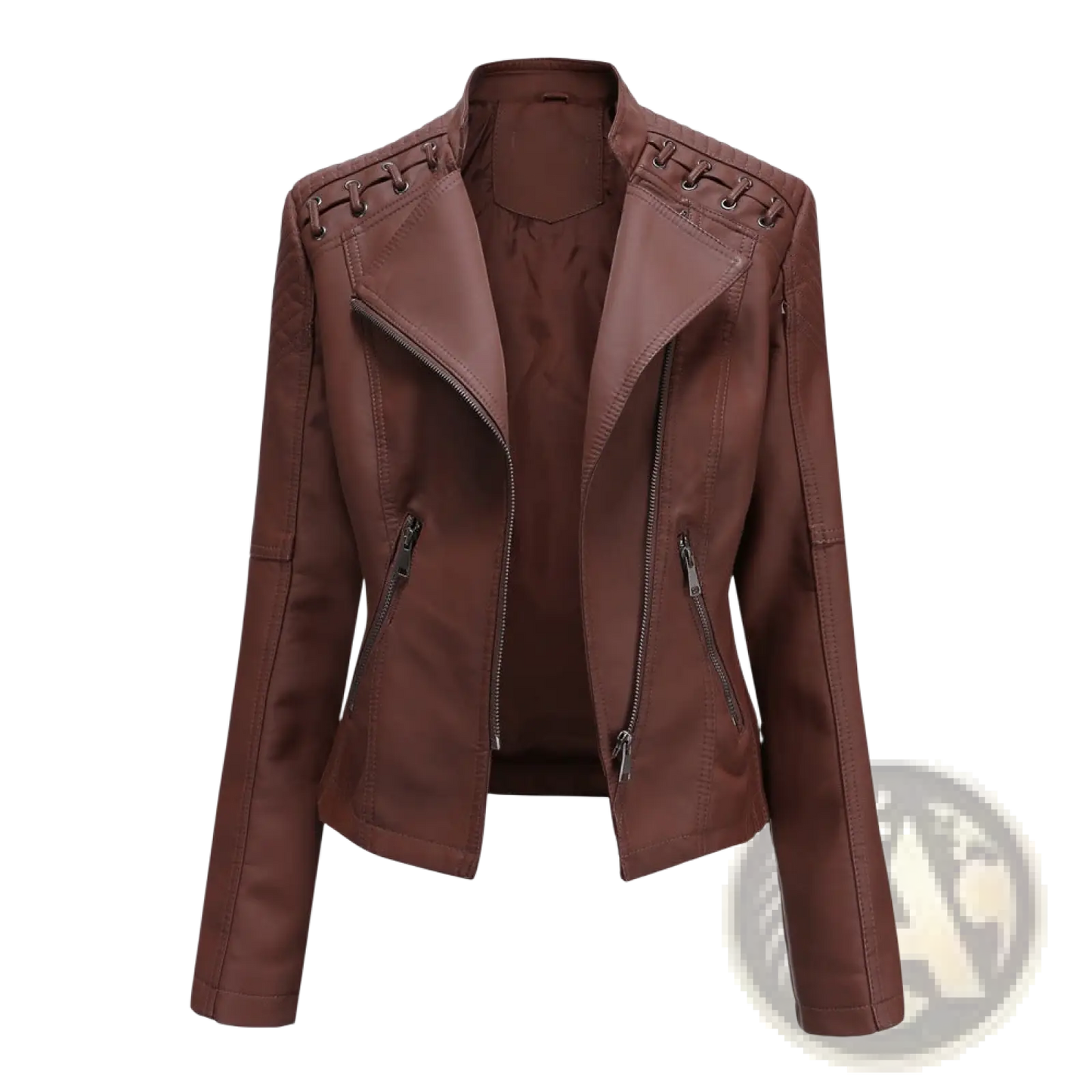 Women's Faux Leather Moto Jacket Slim Fit Coat