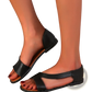Women's Flat Leather Sandals Minimalist Strappy Shoes