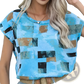 Women's Geometric Aztec Print Short Sleeve Summer T-shirt