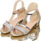 Women's Glitter Low Heel Buckle Sandals