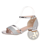 Women's Glitter Low Heel Buckle Sandals