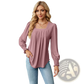 Women's Jacquard Square Neck Pleated Swallowtail Blouse