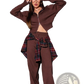 Women's Knit Zip Up Cardigan and Wide Leg Pant Set