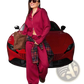 Women's Knit Zip Up Cardigan and Wide Leg Pant Set