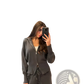 Women's Knit Zip Up Cardigan and Wide Leg Pant Set