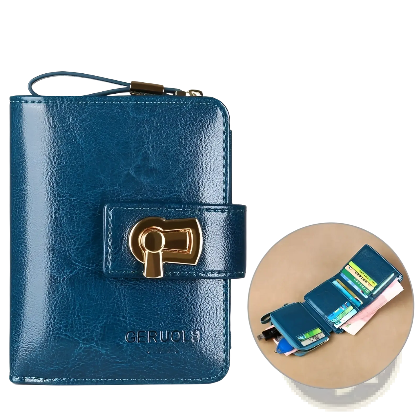 Women's Leather Rfid Large Capacity Buckle Wallet