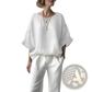 Women's Loose Linen Drop Shoulder Blouse