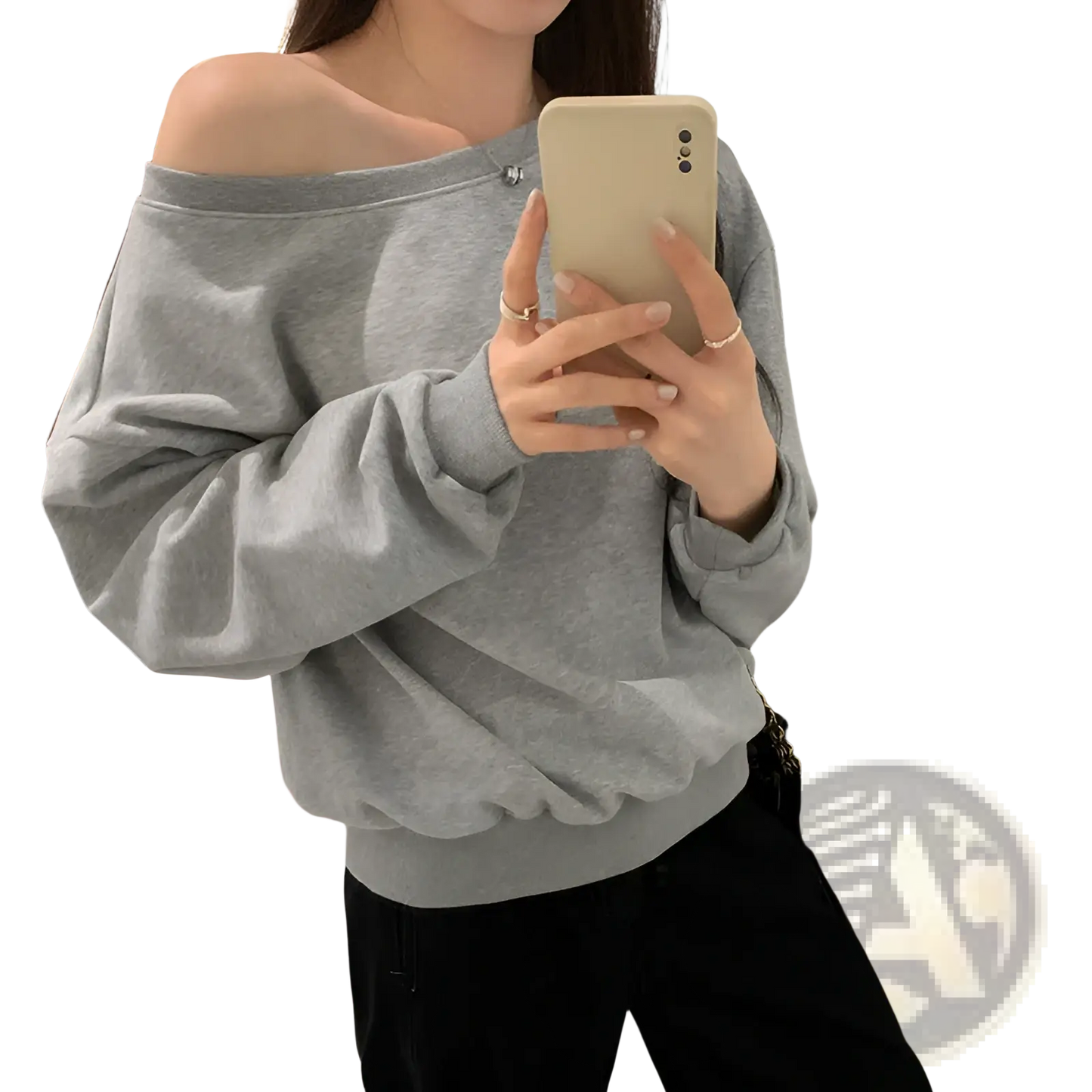 Women's Loose off Shoulder Ribbed Knit Sweater