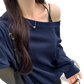 Women's Loose off Shoulder Ribbed Knit Sweater
