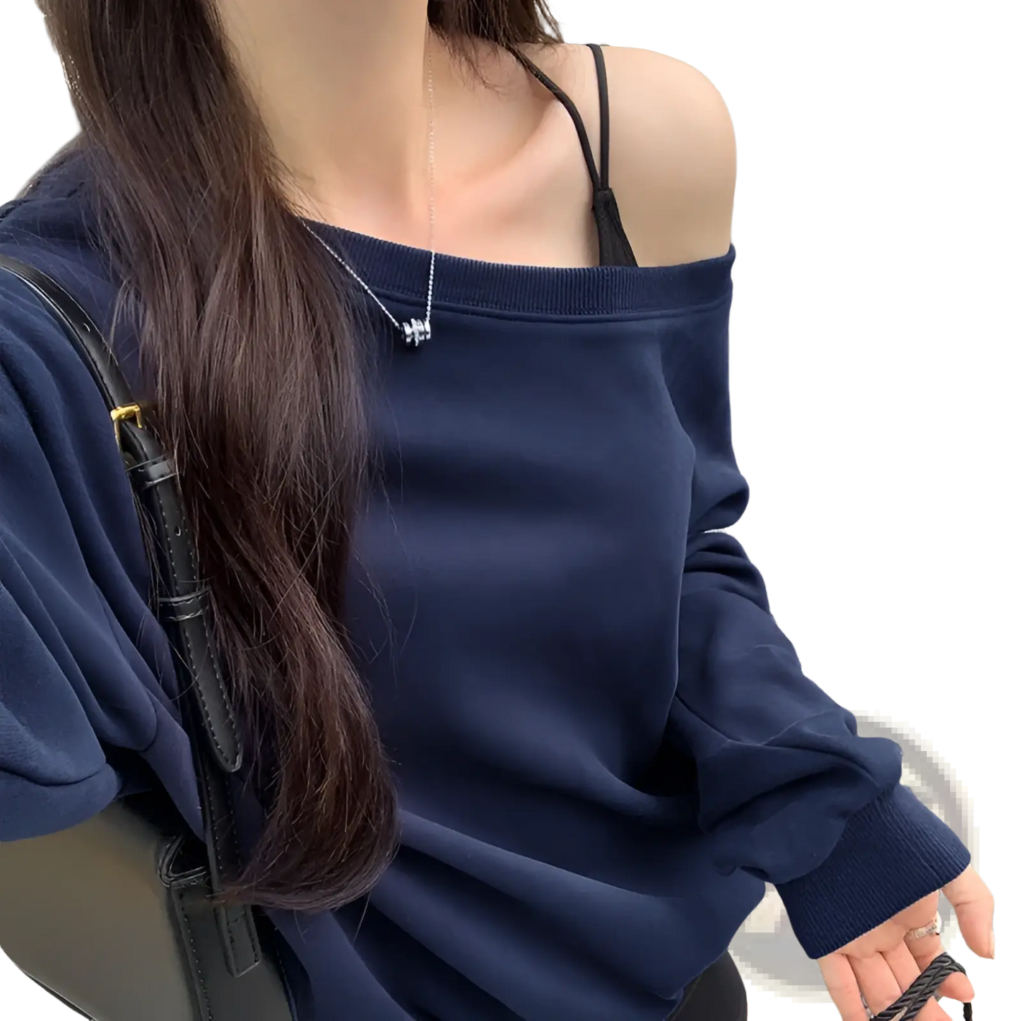 Women's Loose off Shoulder Ribbed Knit Sweater