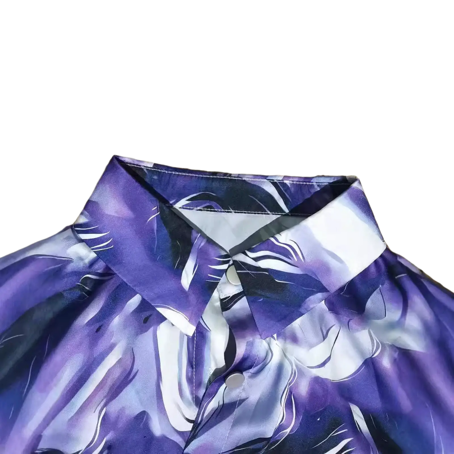 Women's Marble Print Satin Long Sleeve Button Blouse