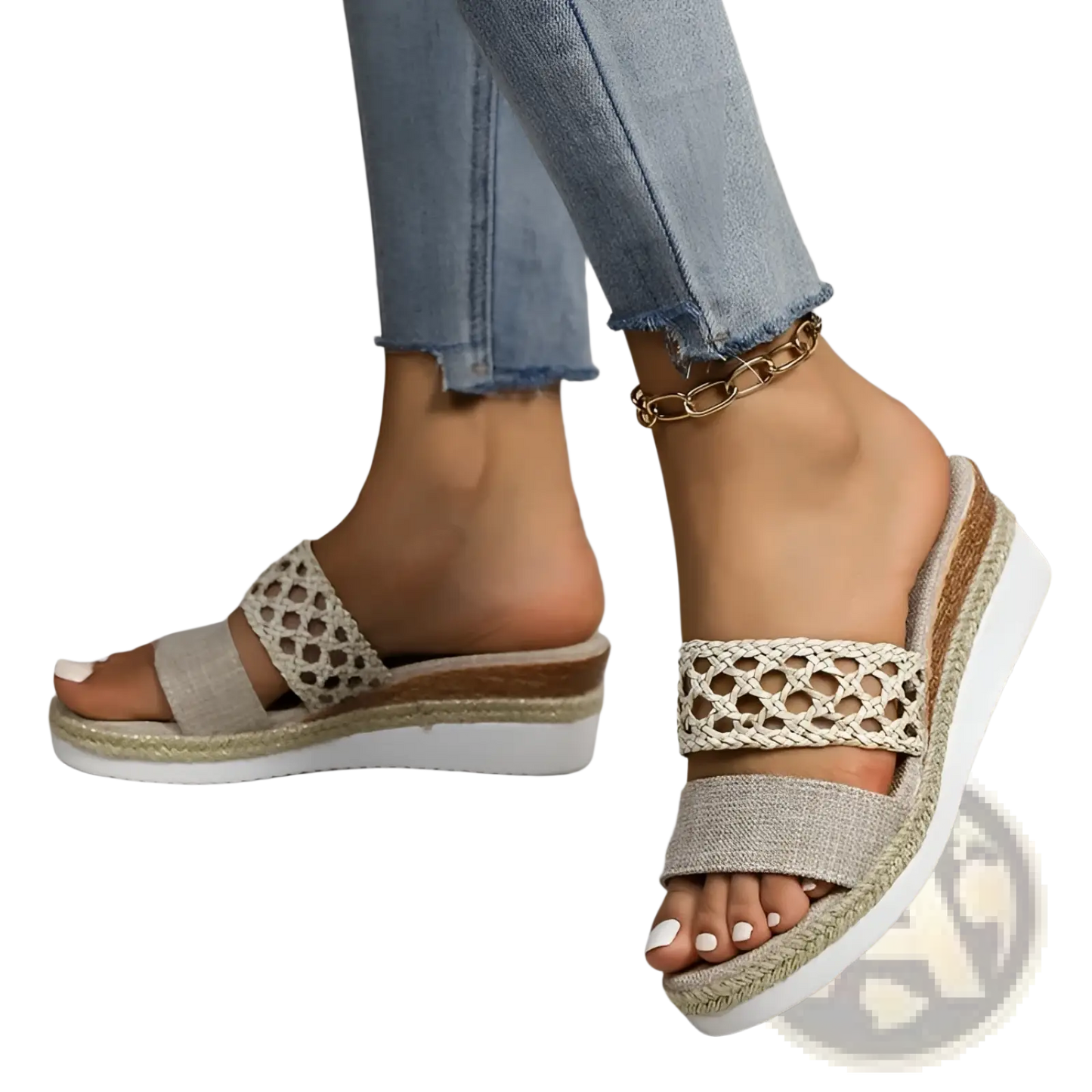 Women's Mesh Espadrille Platform Wedge Sandals