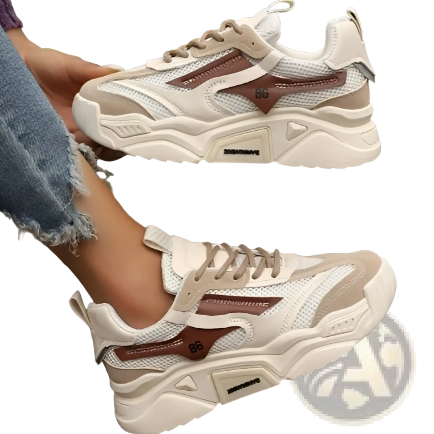 Womens Mesh Platform Sneakers Breathable Chunky Shoes
