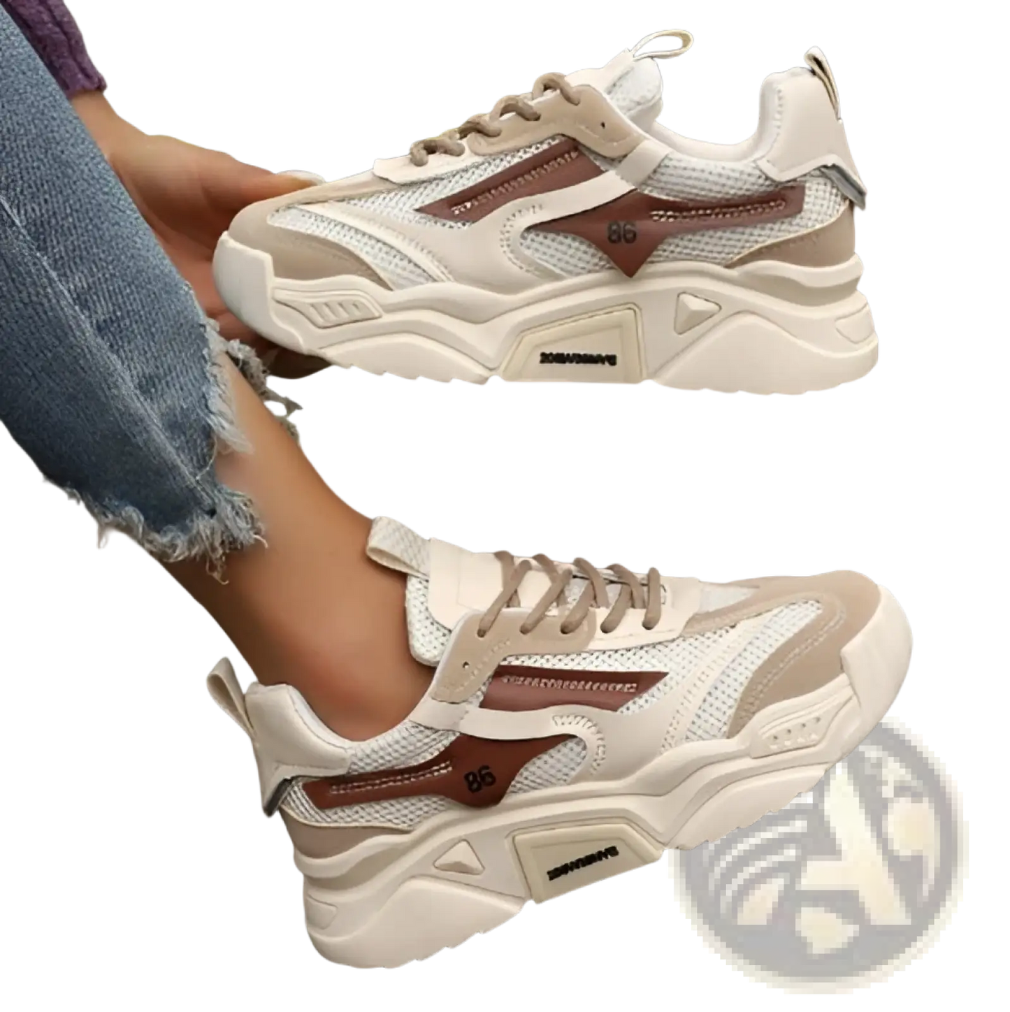 Womens Mesh Platform Sneakers Breathable Chunky Shoes