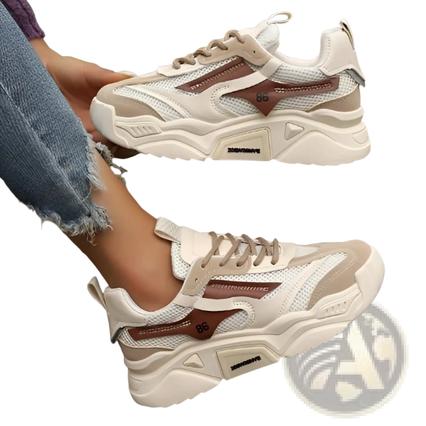 Womens Mesh Platform Sneakers Breathable Chunky Shoes