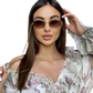 Women's Octagonal Chain Accent Gradient Sunglasses