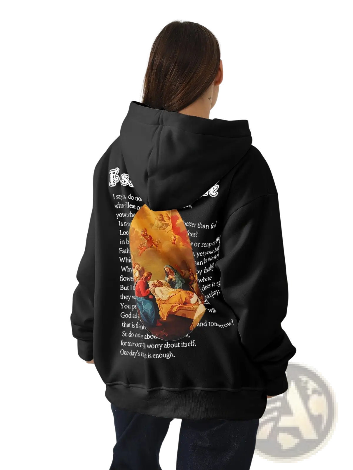 Women's Oversized Graphic Print Art Hoodie
