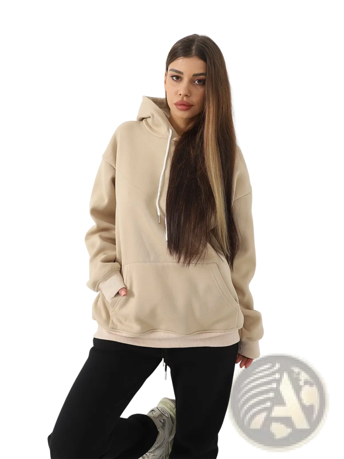 Women's Oversized Graphic Print Art Hoodie