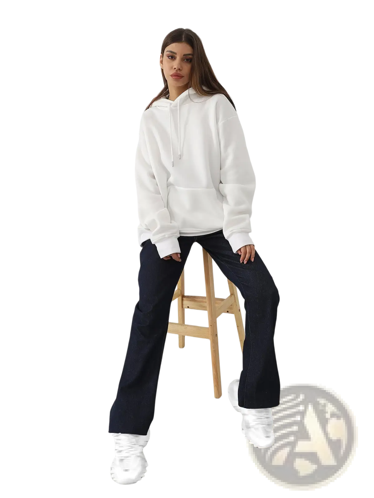 Women's Oversized Graphic Print Art Hoodie