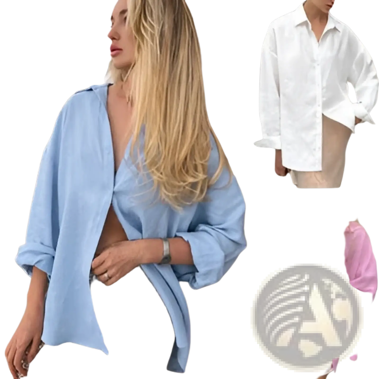 Women's Oversized Textured Button Up Cardigan Blouse