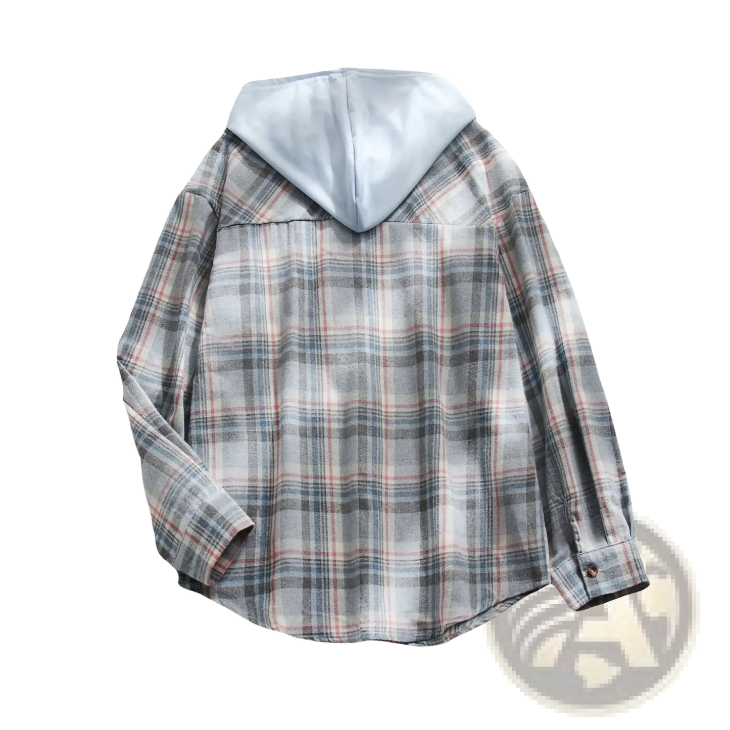 Women's Plaid Long Sleeve Hooded Button Up Shirt