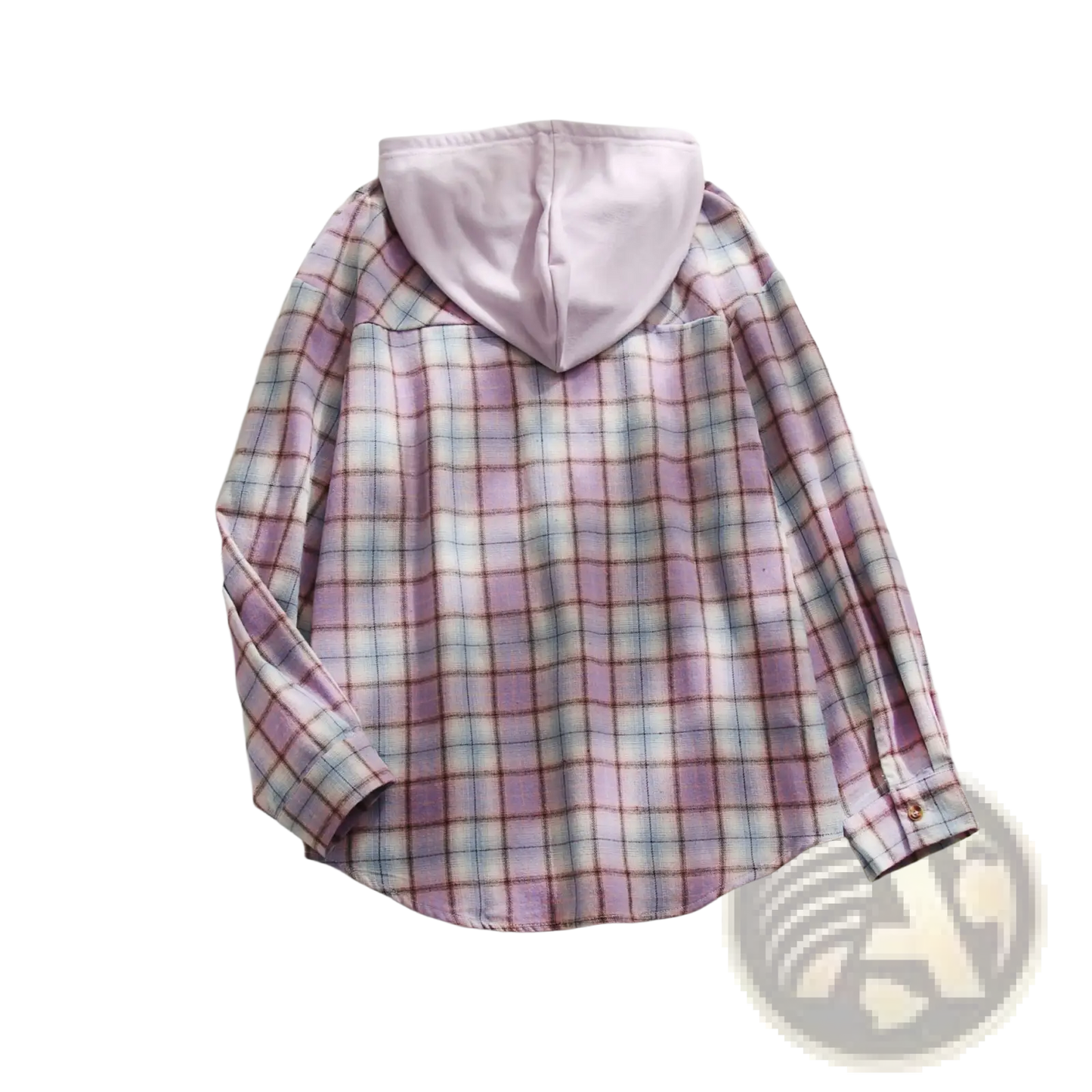 Women's Plaid Long Sleeve Hooded Button Up Shirt