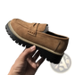 Women's Platform Suede Loafers Casual Leather Shoes