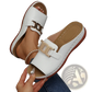 Women's Platform Wedge Slide Sandals with Buckle