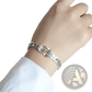 Women's Platinum Plated Stainless Steel Buckle Chain Bracelet