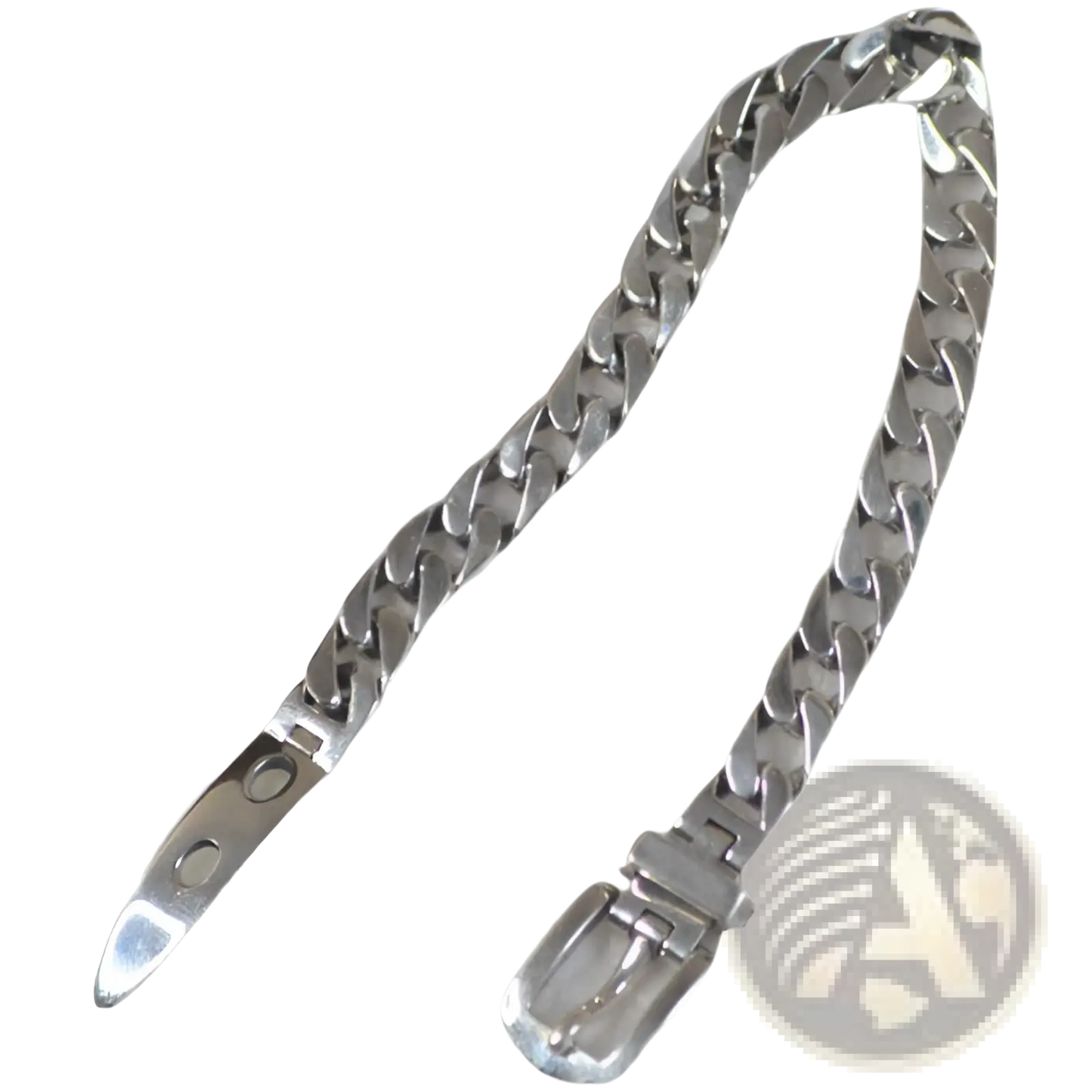 Women's Platinum Plated Stainless Steel Buckle Chain Bracelet