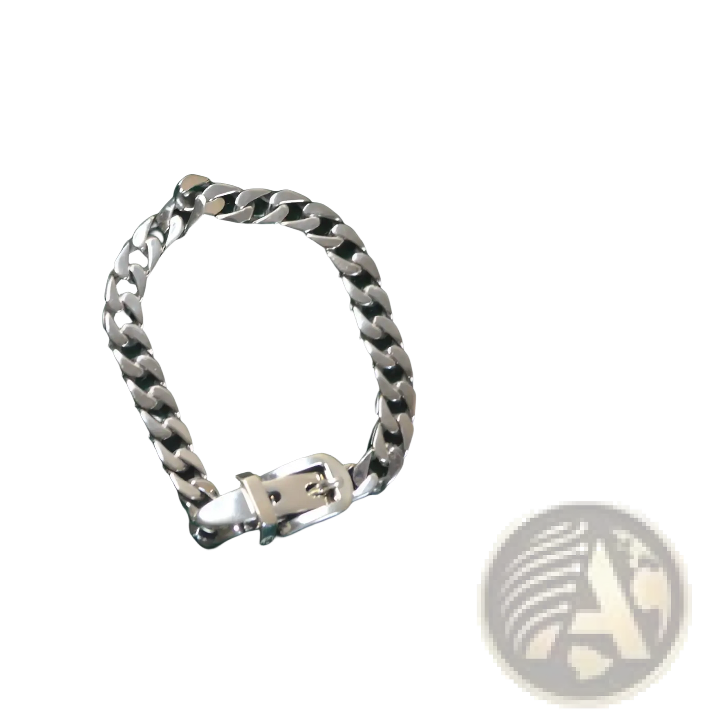 Women's Platinum Plated Stainless Steel Buckle Chain Bracelet
