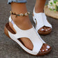 Women's Recycled Leather Elastic Summer Wedge Sandals