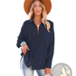 Women's Relaxed Fit Dropped Shoulder Button Up Shirt