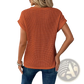 Women's Relaxed Fit Waffle Knit Short Sleeve Top