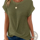 Women's Relaxed Fit Waffle Knit Short Sleeve Top