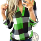 Women's Relaxed v Neck Plaid Flannel Tunic Top