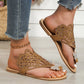 Women's Rhinestone Hollow Flat Slip on Sandals