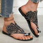 Women's Rhinestone Hollow Flat Slip on Sandals