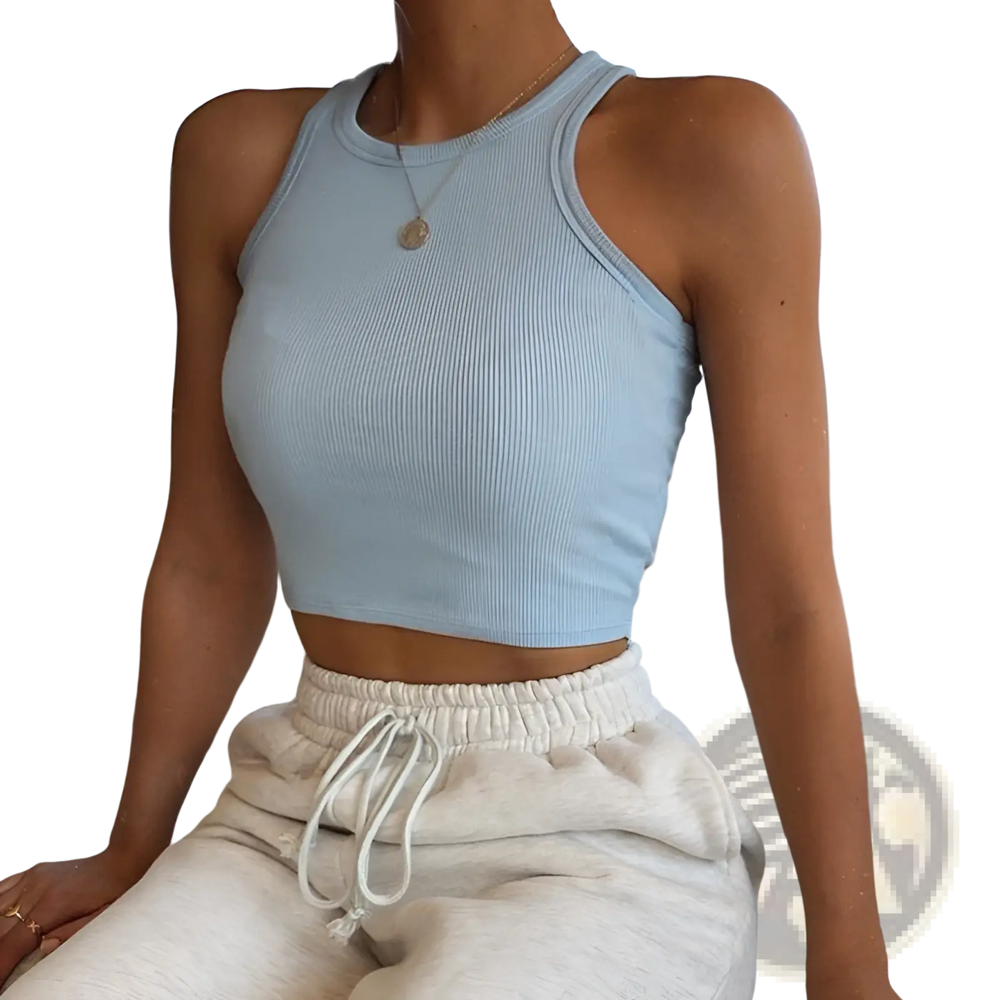 Women's Ribbed Sleeveless Slim Fit Crop Top
