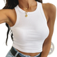Women's Ribbed Sleeveless Slim Fit Crop Top