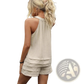 Women's Ruched V-neck Sleeveless Top and Shorts Set