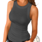 Women's Slim Fit Ribbed Sleeveless Tank Top