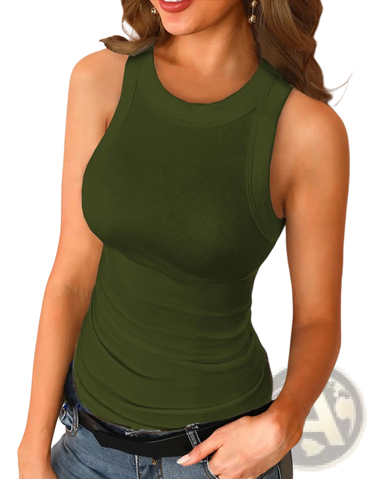 Women's Slim Fit Ribbed Sleeveless Tank Top