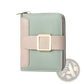 Women's Small Leather Wallet with Buckle and Zipper